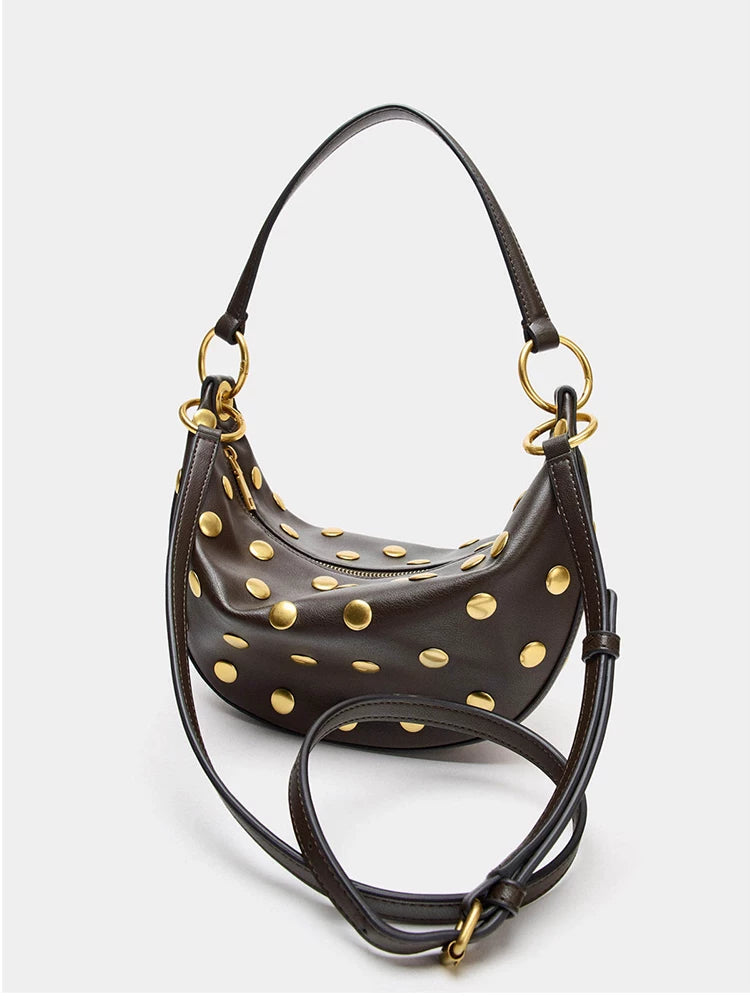 Studded Crescent Shoulder Bag detail