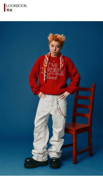 Pearl Letter Knit Sweater