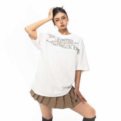 Vintage Letter Print Short Sleeve T-Shirt
