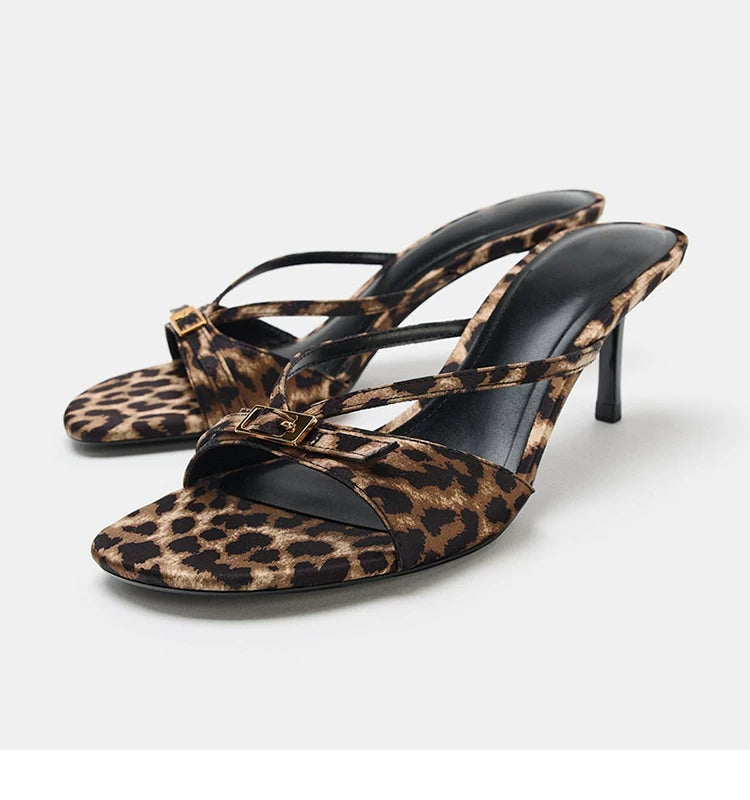 Women's High-Heel Single Strap Mule Sandals