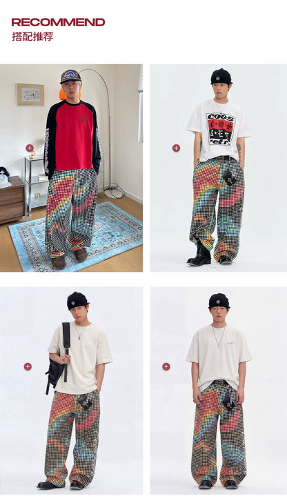 Gradient Camo Wide-Leg Pants