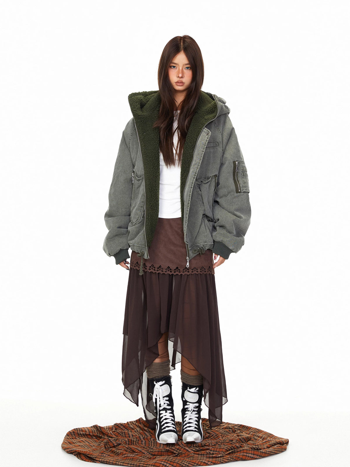 Hooded Fleece Lined Utility Jacket product photo