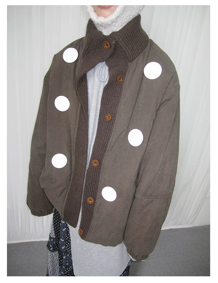 Smoke Pink Stand-Collar Quilted Jacket