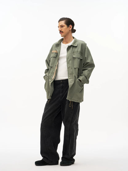 Washed Four Pocket Field Jacket in sage green