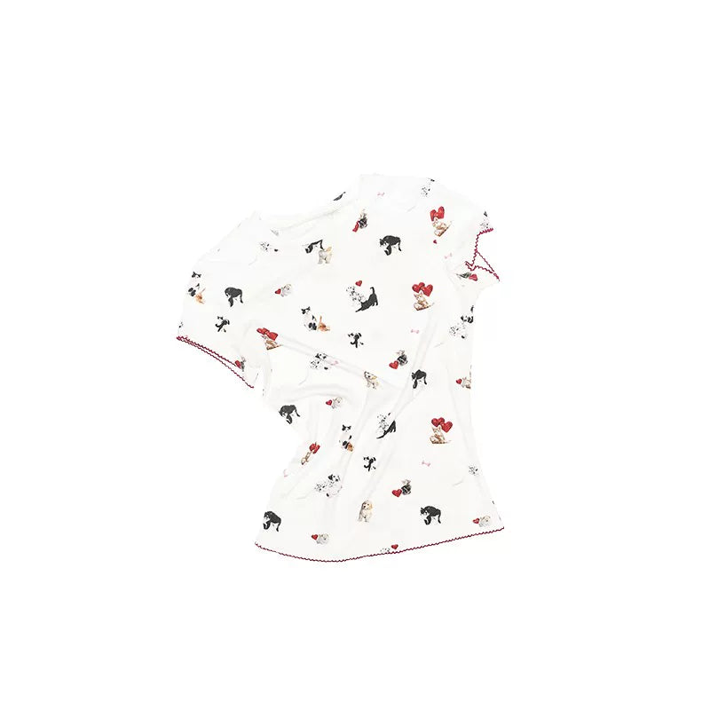Cat & Dog Print Slim Fit T-Shirt