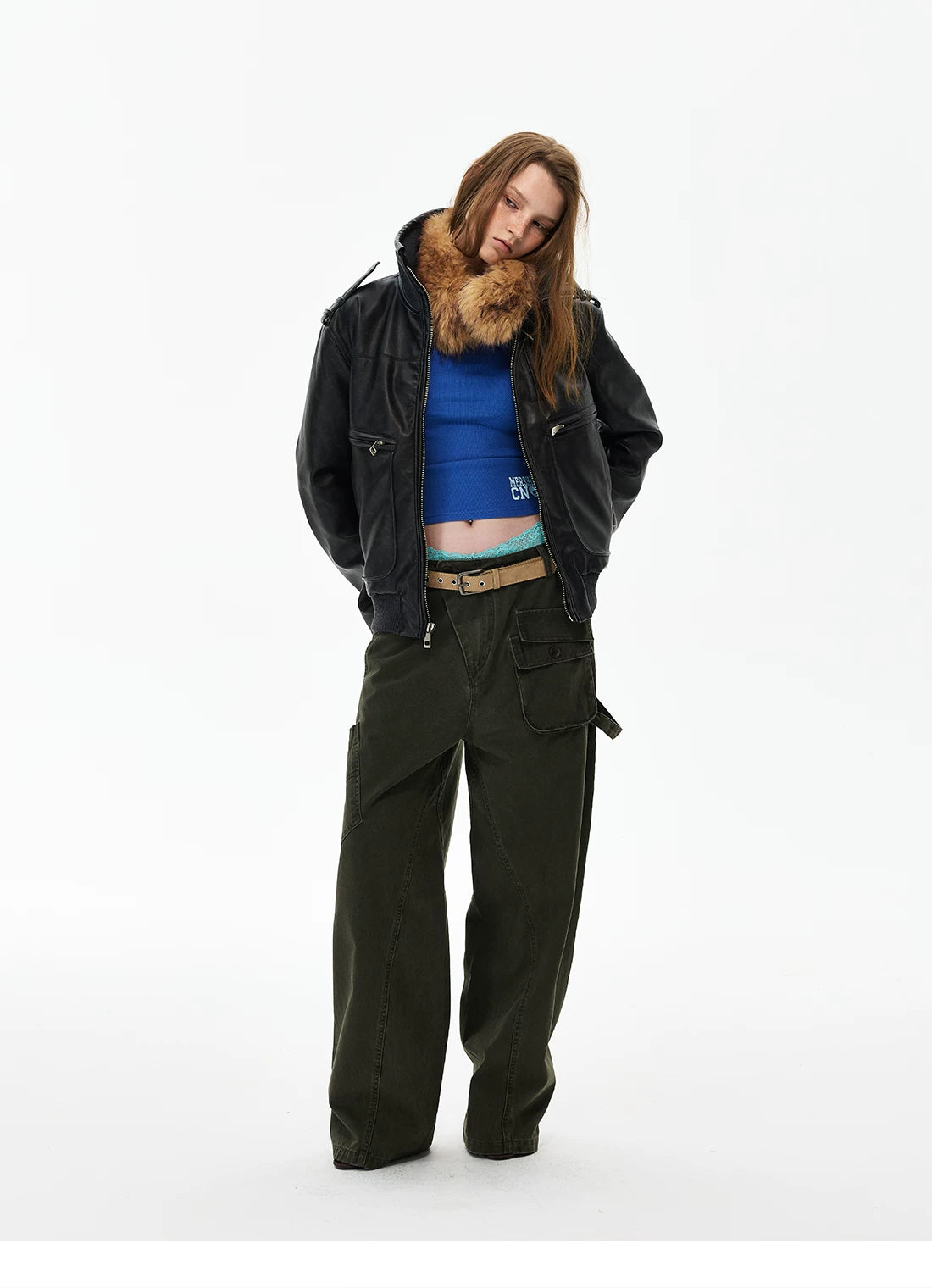 Distressed Black Leather-Look Jacket product photo