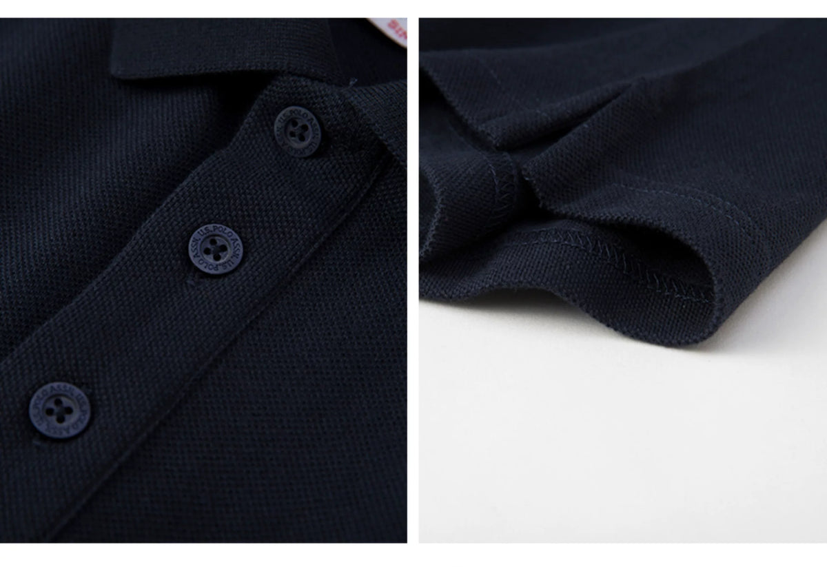 Embroidered Chest Logo Cotton Pique Polo Shirt