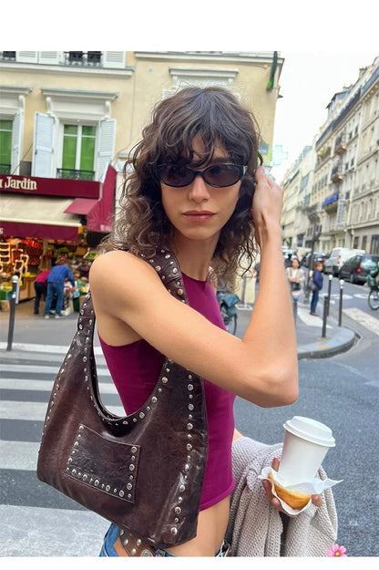 Studded Top Handle Shoulder Bag product photo