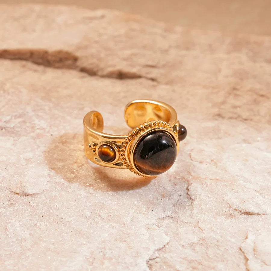Vintage Tiger Eye Bracelet & Ring Set