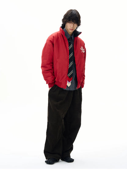 Men’s Red Embroidered Flight Jacket