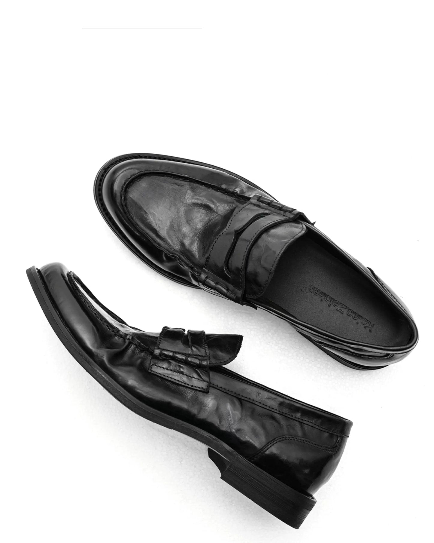 Italian Calf Leather Ruched Loafers