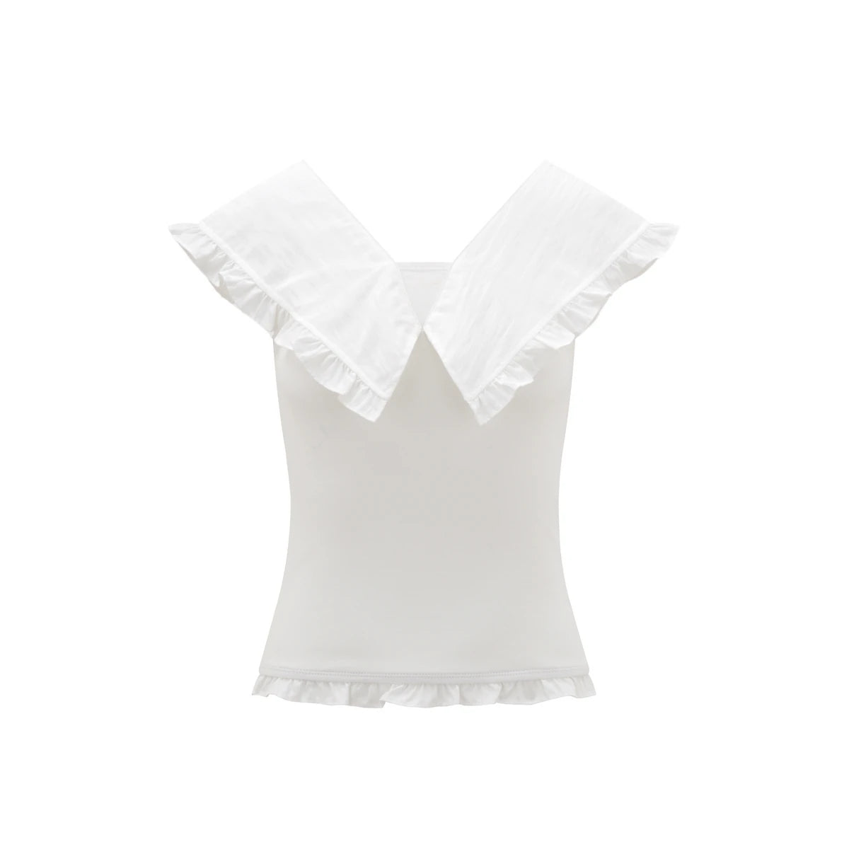 Layered Ruffle V-Neck Top