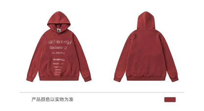 Washed Letter Print Hoodie