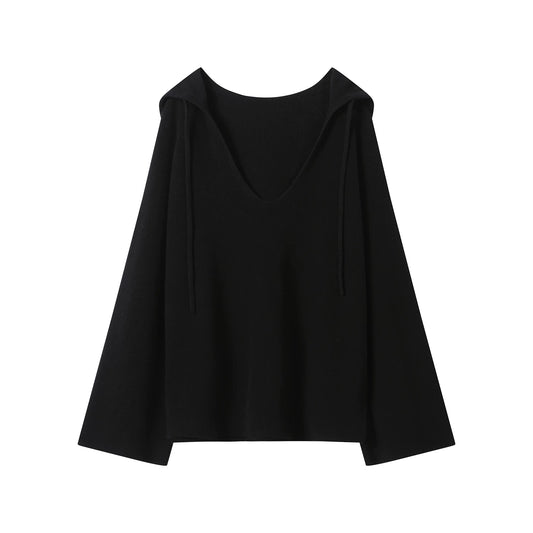 Relaxed Wool Hooded Sweater