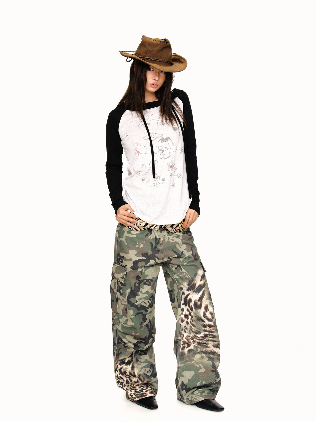 Camouflage Patchwork Cargo Pants product photo