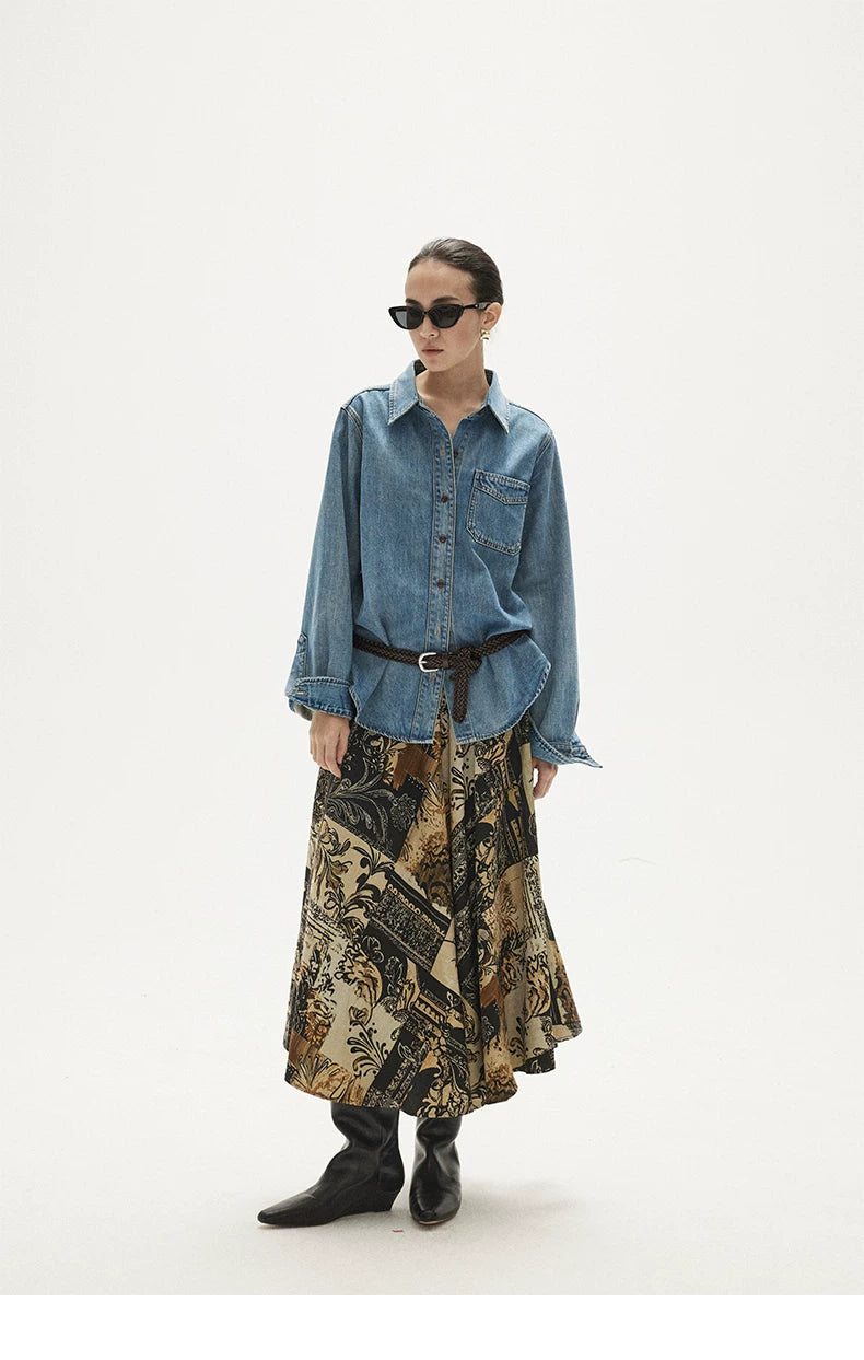 MOOFEEL Vintage Denim Shirt