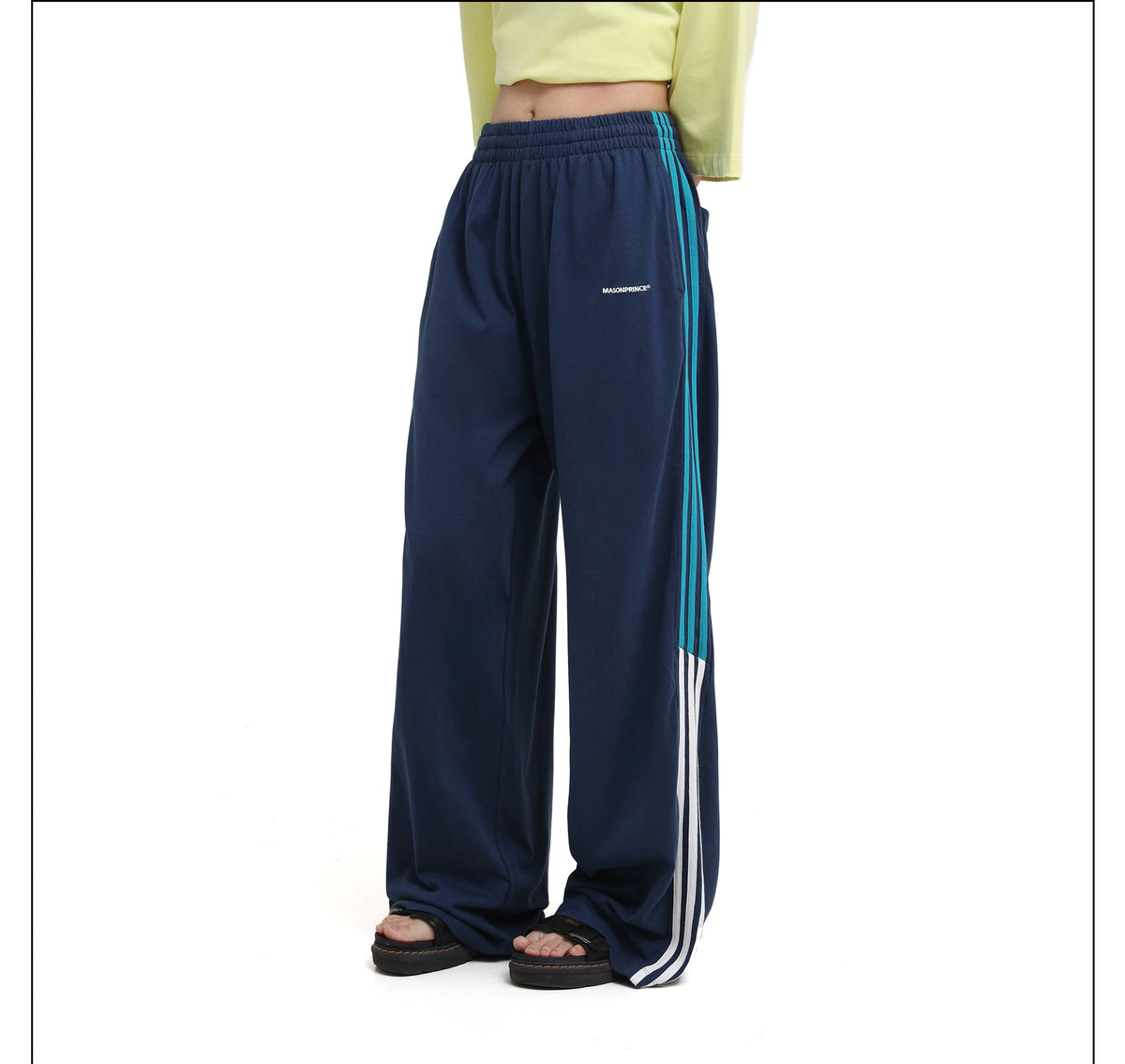 MASONPRINCE Contrast Stripe Straight-Leg Sweatpants