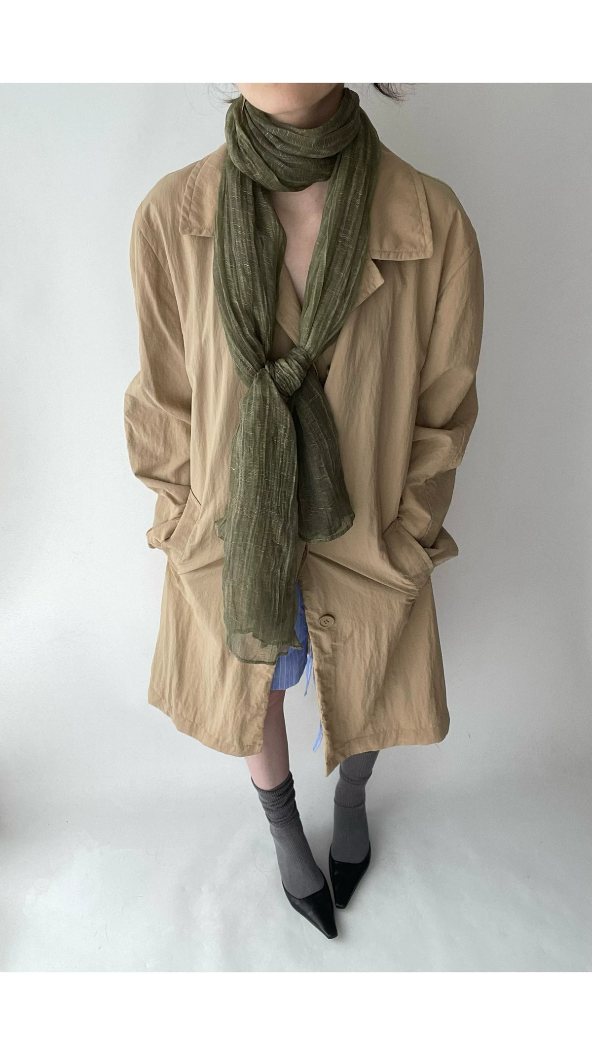 Olive Green Textured Scarf product photo