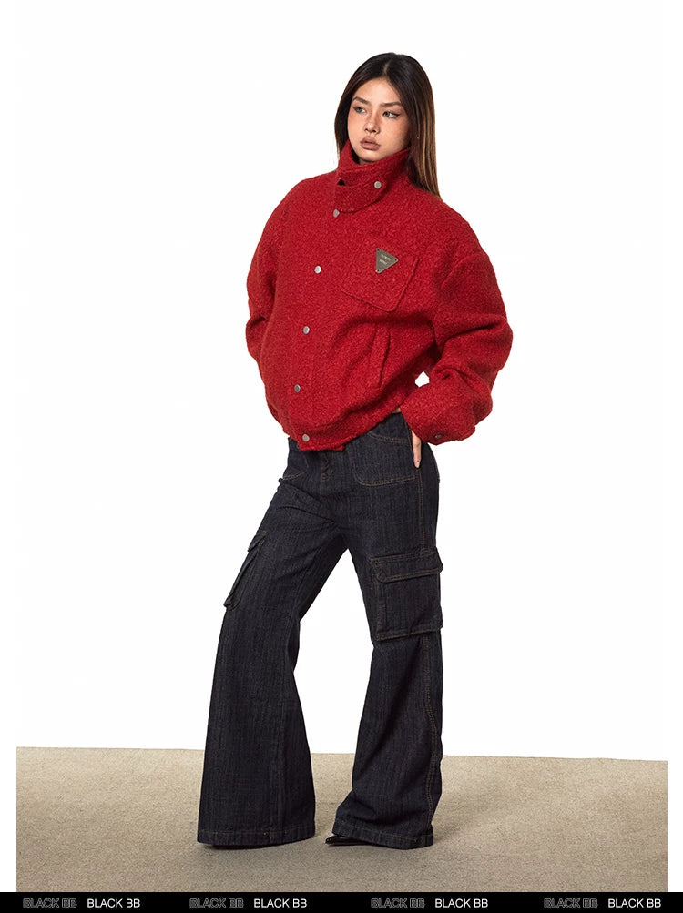 Cropped Stand Collar Padded Jacket