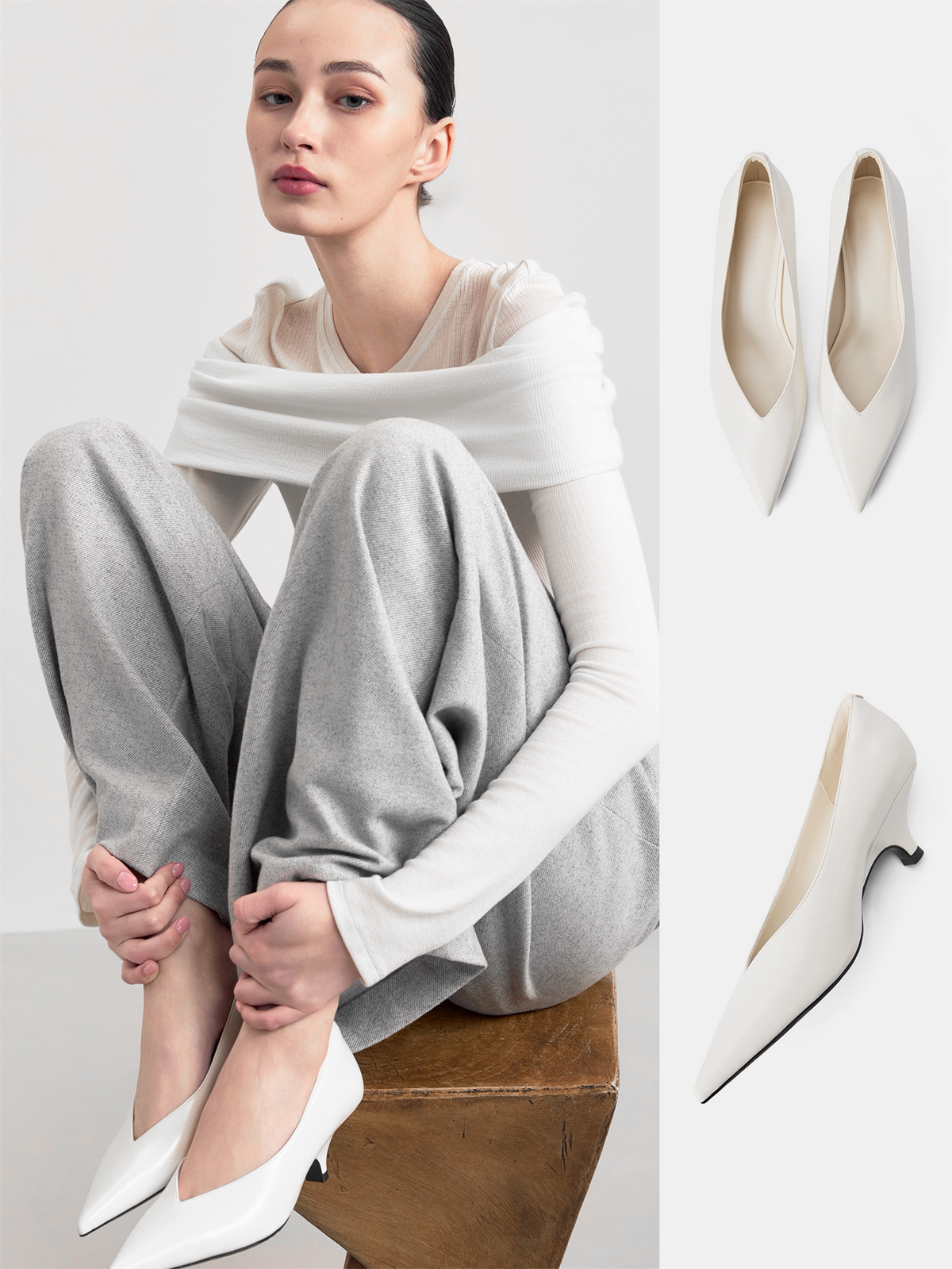 Women’s Sculptural Heel Pointed-Toe Pumps