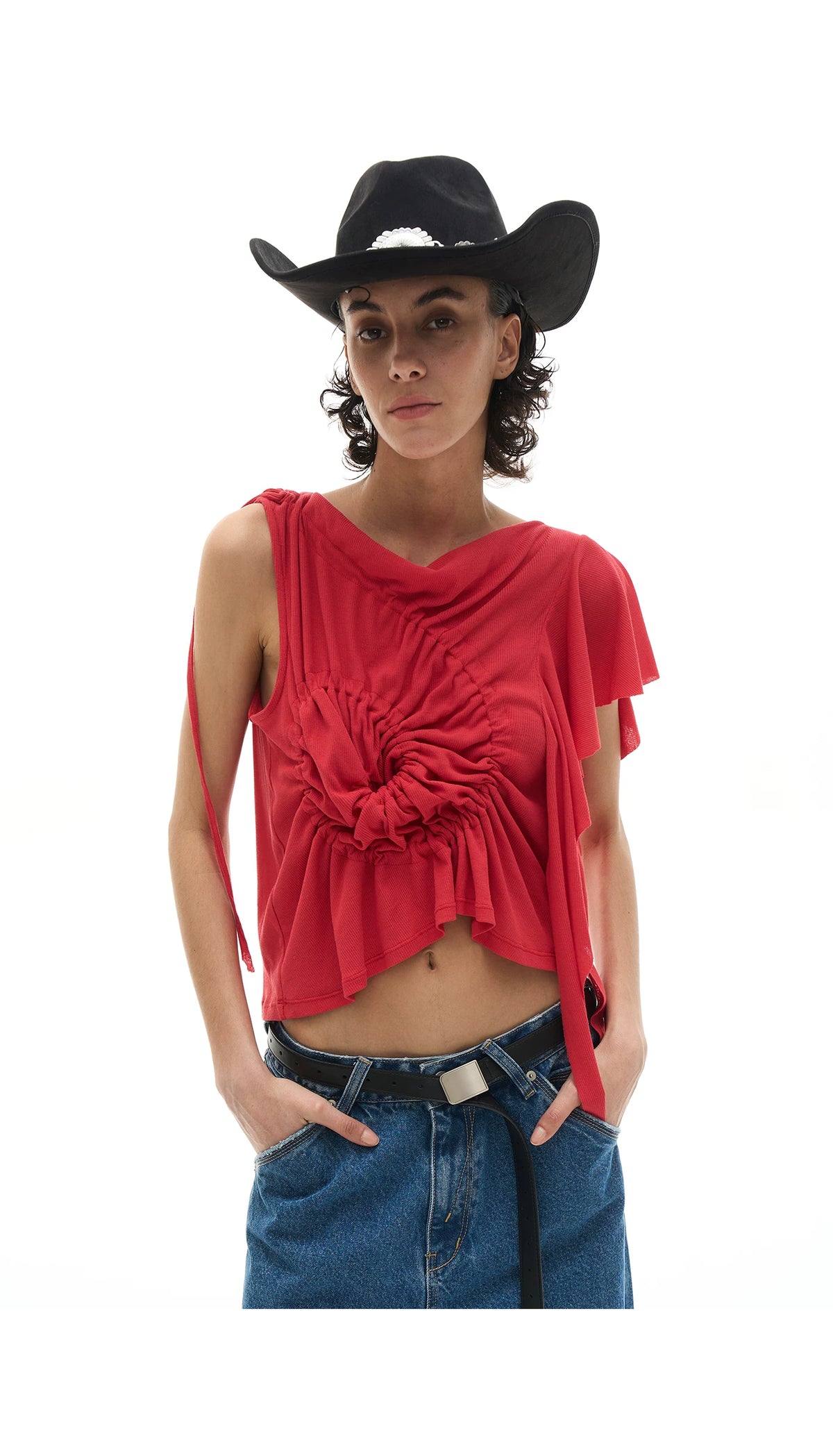 Striped Seashell Off-Shoulder Top product photo