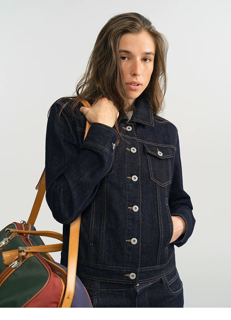 Cropped Vintage Denim Jacket - 360 view 1