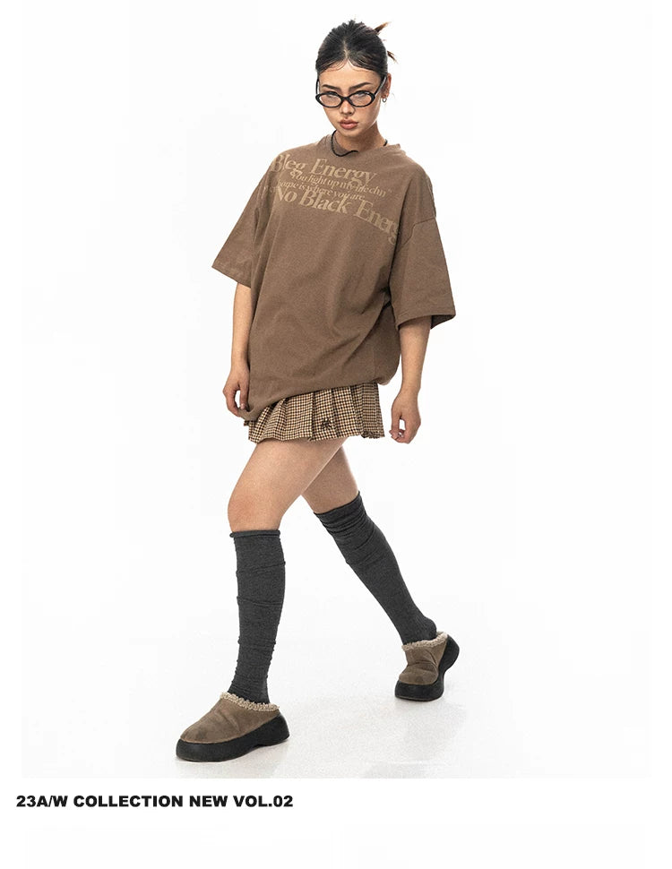 Vintage Letter Print Short Sleeve T-Shirt