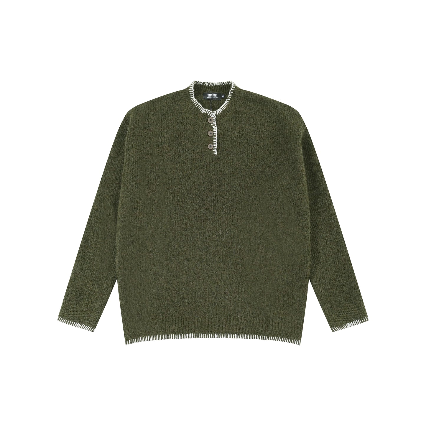 Unisex Vintage Henley Knit Sweater