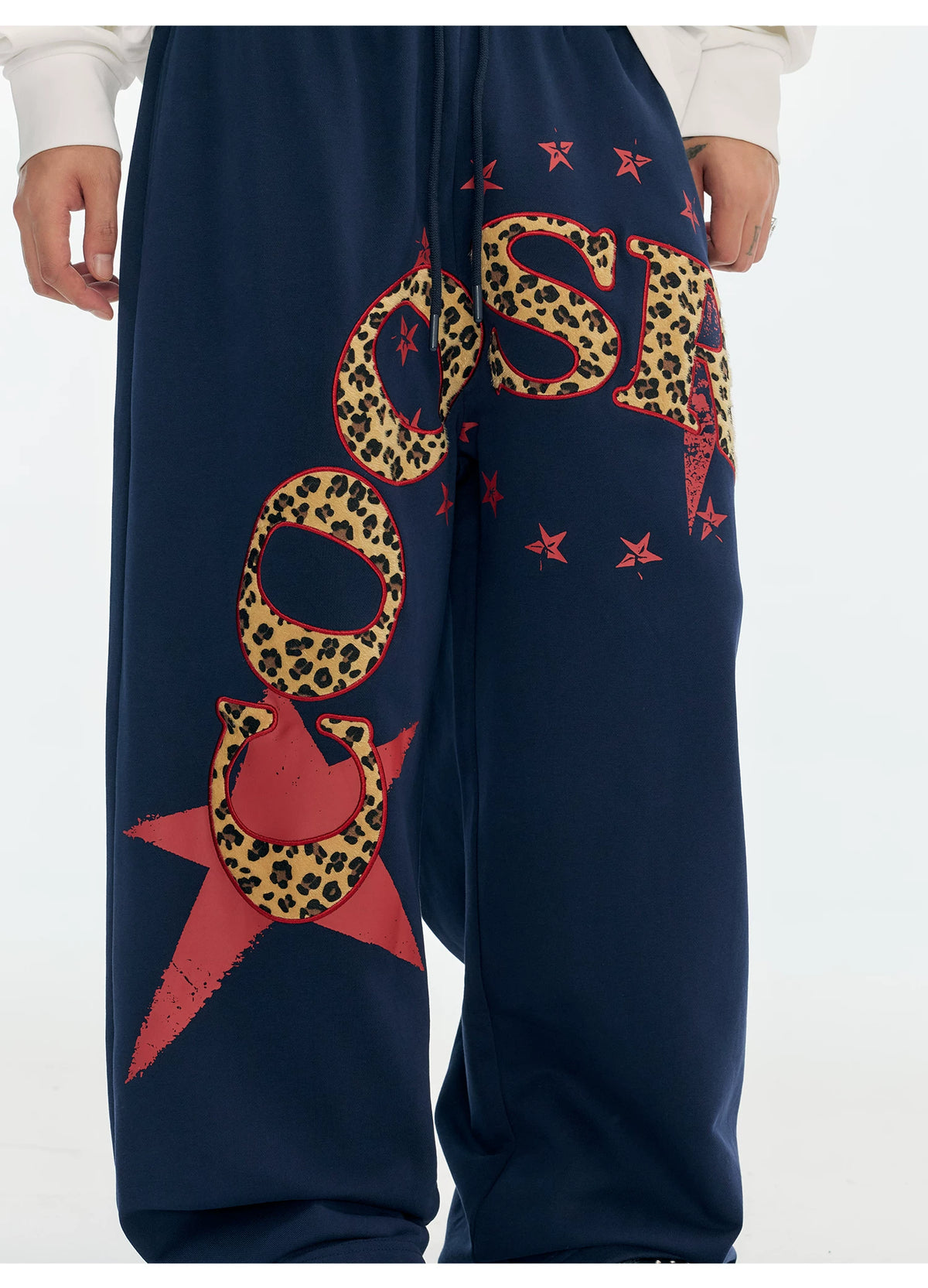 Graphic Star Embroidered Sweatpants