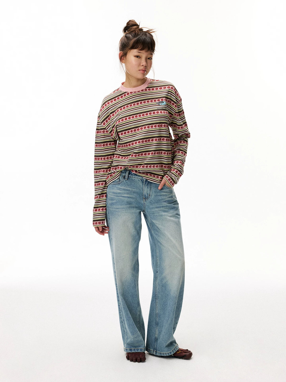 Striped Graphic Knit Sweater