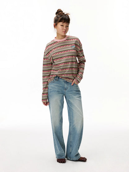 Striped Graphic Knit Sweater