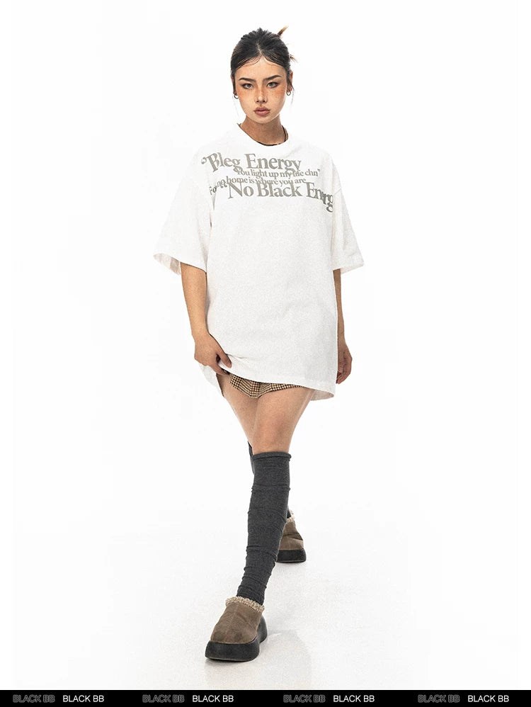 Vintage Letter Print Short Sleeve T-Shirt