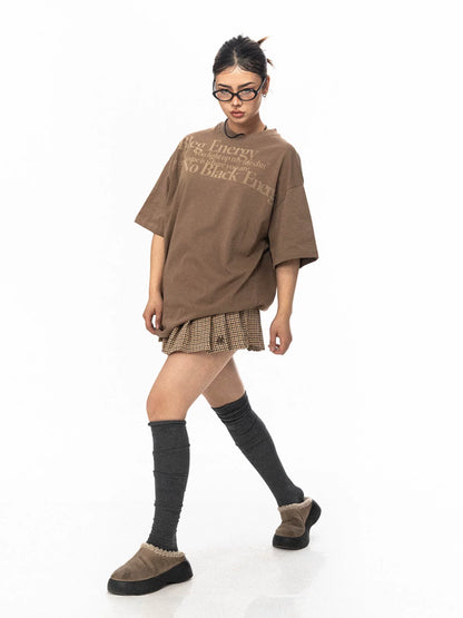 Vintage Letter Print Short Sleeve T-Shirt