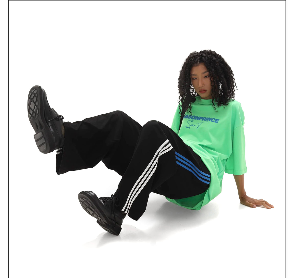 MASONPRINCE Contrast Stripe Straight-Leg Sweatpants