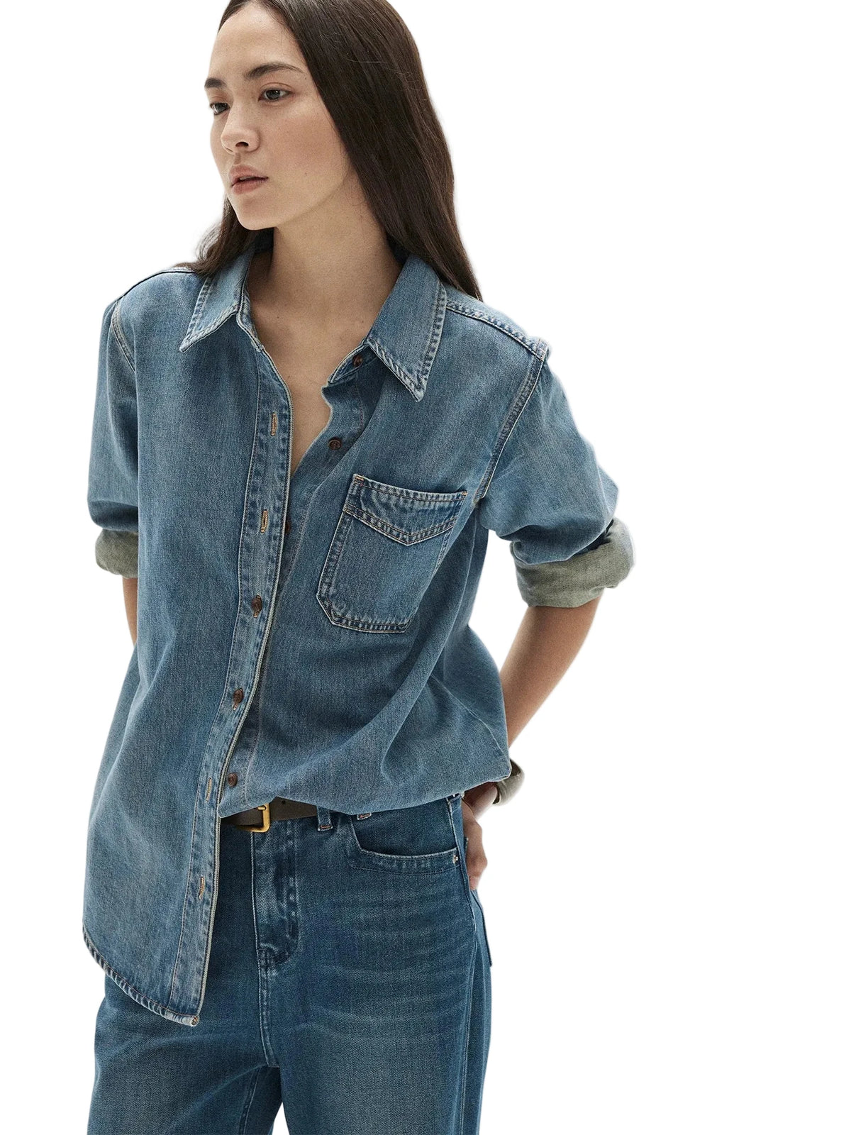 MOOFEEL Vintage Denim Shirt