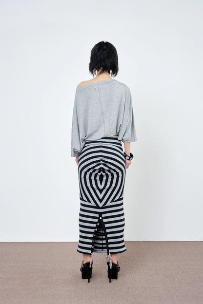 TROPICEYE Stripe Knit Fishtail Skirt