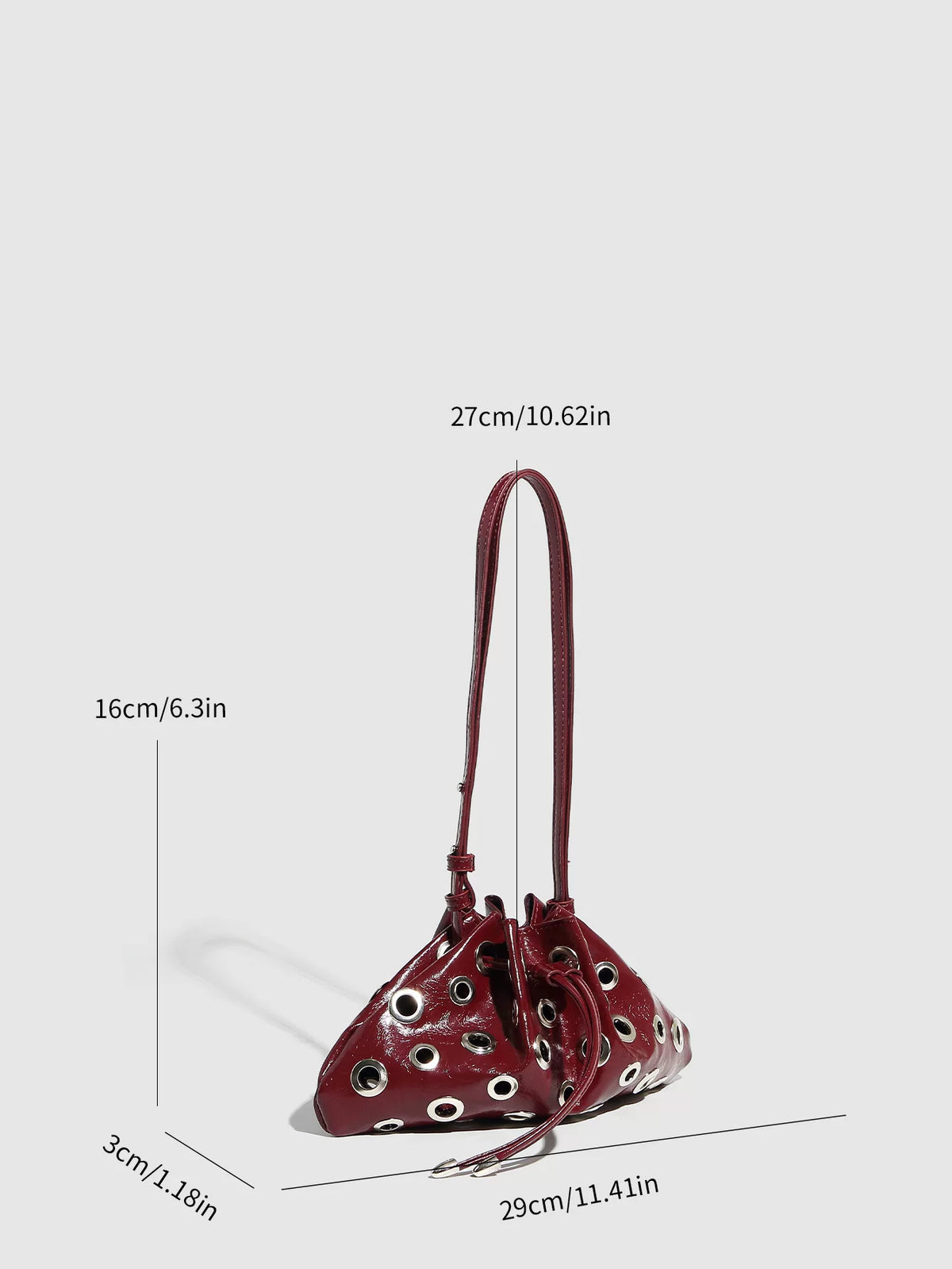 Eyelet Studded Drawstring Shoulder Bag product photo
