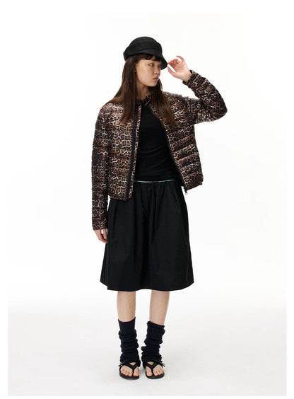 Leopard Print Puffer Jacket