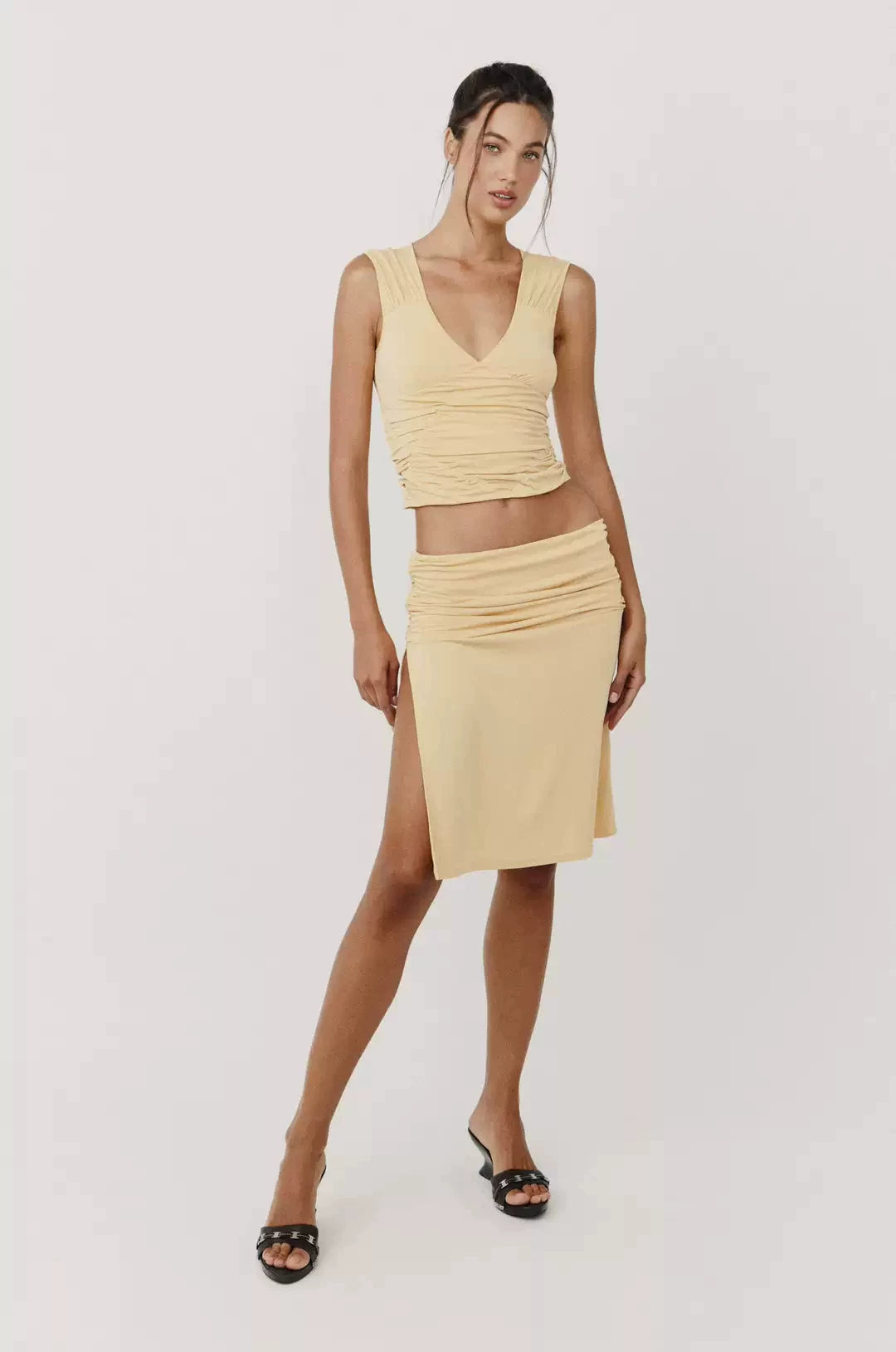 V-Neck Top & Midi Skirt - 360 view 4