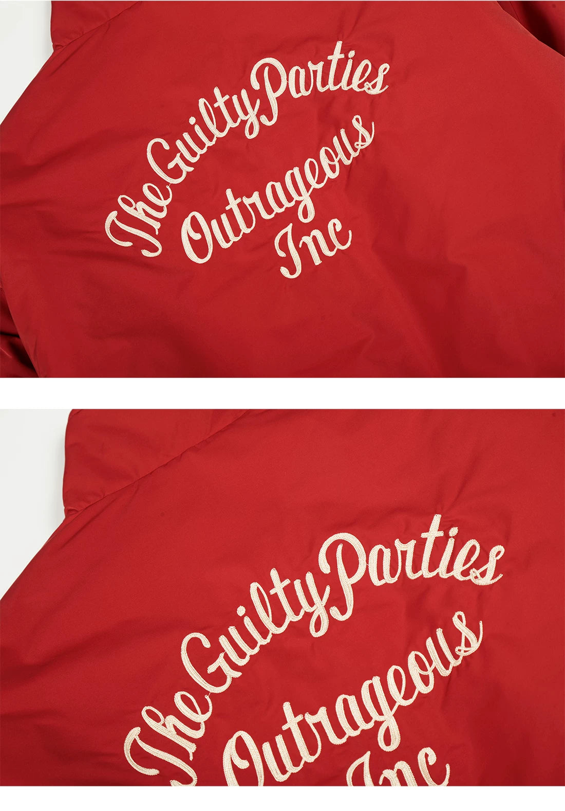 Men’s Red Embroidered Flight Jacket