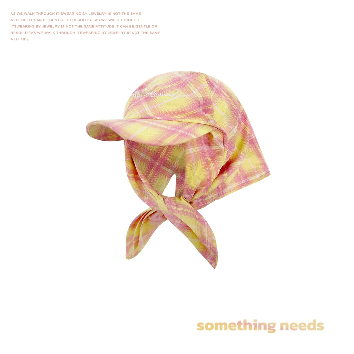 Plaid Bandana Cap for Women and Men, Adjustable Checkered Baseball Hat, Fashion Streetwear Headscarf, Casual Hip Hop Accessory