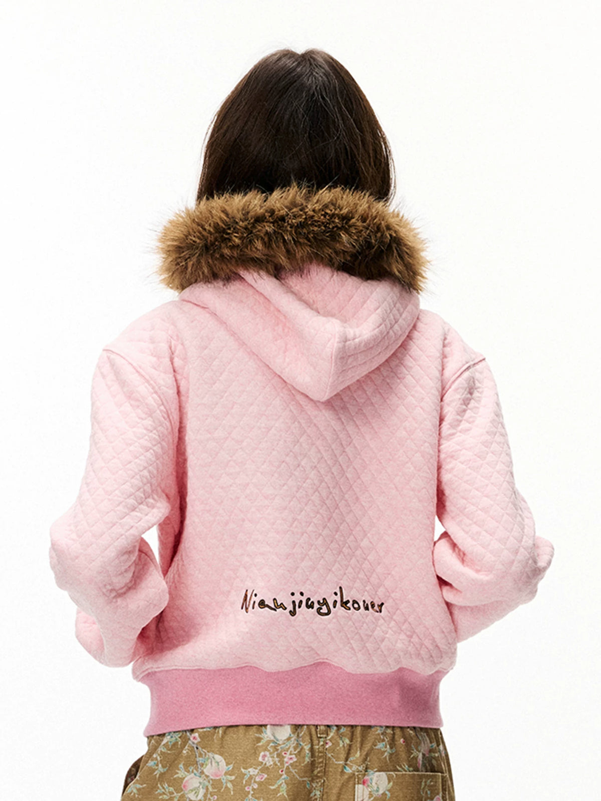 Tiger Embroidered Quilted Hooded Jacket
