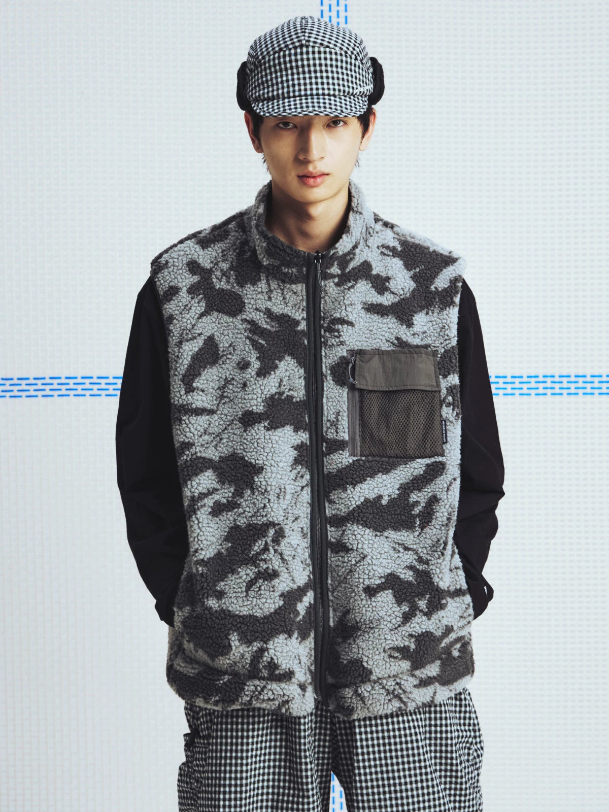 Reversible Camo and Leopard Sherpa Vest - view 1