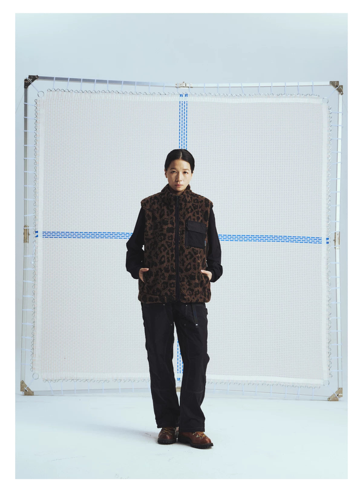 Reversible Camo and Leopard Sherpa Vest - view 12