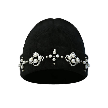Pearl Embellished Knit Beanie
