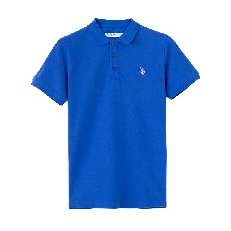 Embroidered Chest Logo Cotton Pique Polo Shirt