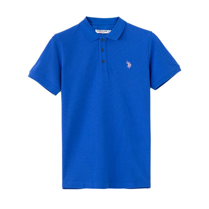 Embroidered Chest Logo Cotton Pique Polo Shirt