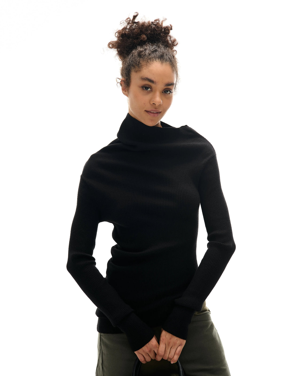 Textured Asymmetric Knit Sweater product view