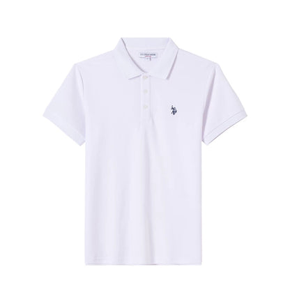 Contrast Collar Tape Cotton Blend Pique Polo Shirt