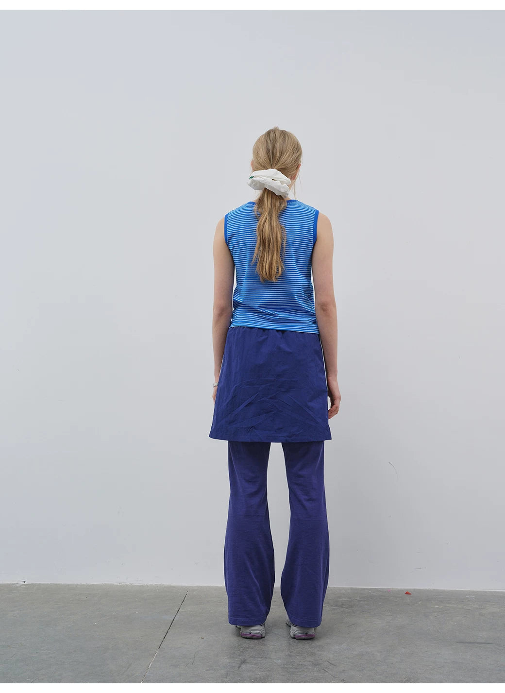 Blue Layered Skirt Trousers